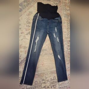 Maternity Blue Distressed Jeans/ Jeggings Size XL